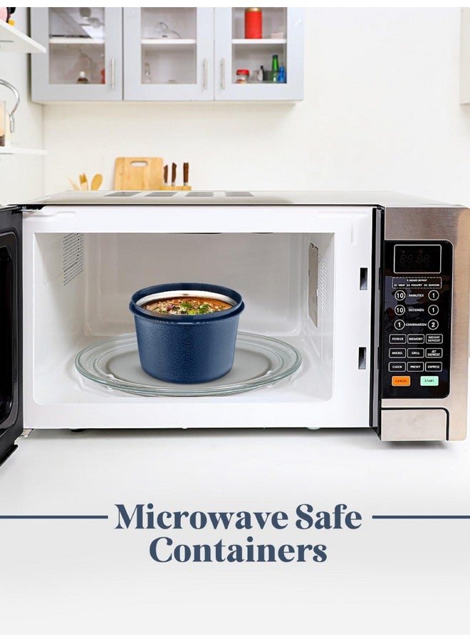 CLASSIC ESSENTIALS Supreme All in One Lunch Box with Insulated Bag | Microwave Safe Containers with Steel Inner | Leak Resistant (with Bottle, Blue, 4 Containers), 350 ML - Image 2