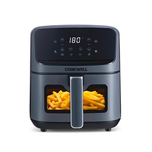 Cookwell Air Fryer - 5L With See Through Window - 1400W (Grey & Black) - Image 1