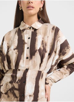Ginger Tie Dye Print Shirt Dress  - Image 3
