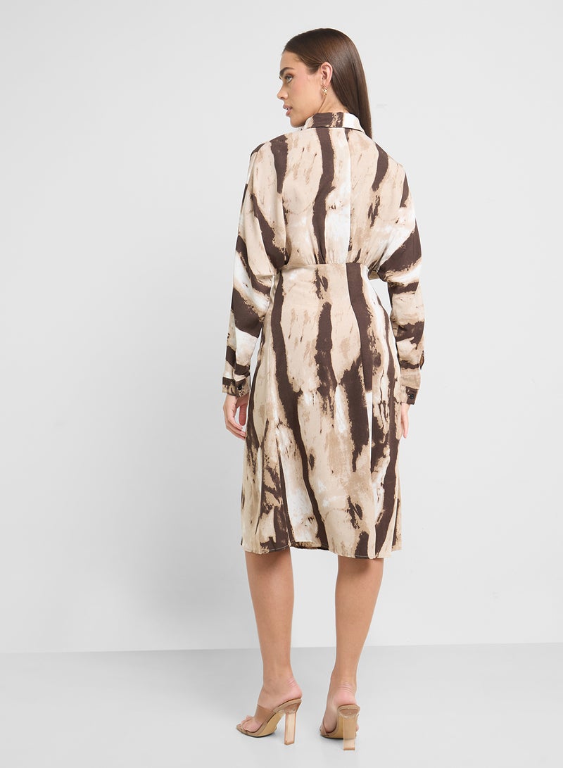 Ginger Striped Shirred Midi Dress  - Image 2