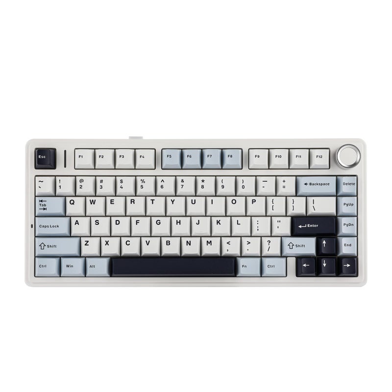 EPOMAKER x AULA F75 Gasket Mechanical Keyboard, 75% Wireless Hot Swappable Gaming Keyboard with Five-Layer Padding&Knob, Bluetooth/2.4GHz/USB-C, RGB (Light Blue, Ice Vein Switch) - Image 1