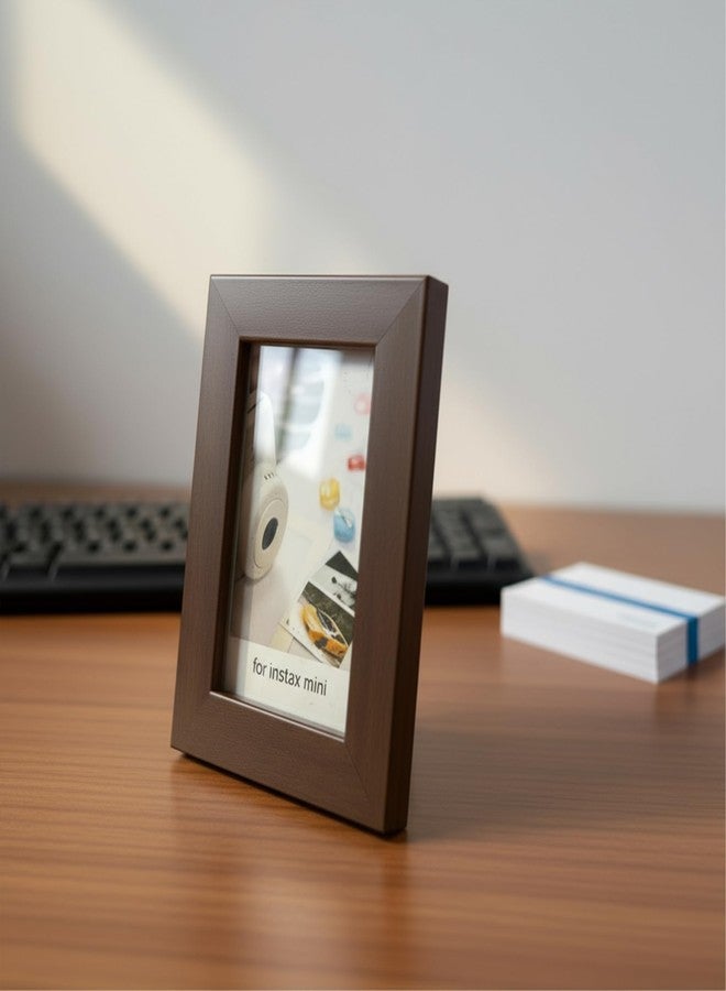 CALVILLE Mini 3 Inch Film Photo Frame compatible with Fuji Polaroid Instax Mini 12/11/99/EVO Instant Camera photos, Wooden Frame Holds 2.2x3.4 Inches for Wall & Tabletop Display (Brown A) - Image 2
