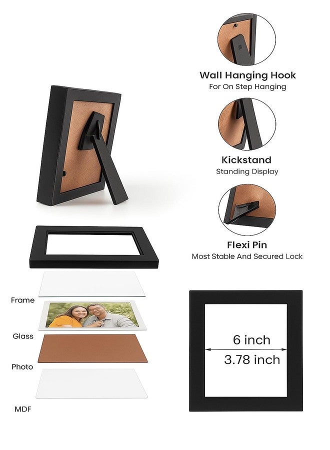 CALVILLE Mini 3 Inch Film Photo Frame compatible with Fuji Polaroid Instax Mini 12/11/99/EVO Instant Camera photos, Wooden Frame Holds 2.2x3.4 Inches for Wall & Tabletop Display (Brown A) - Image 5