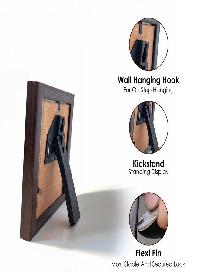 CALVILLE Mini 3 Inch Film Photo Frame compatible with Fuji Polaroid Instax Mini 12/11/99/EVO Instant Camera photos, Wooden Frame Holds 2.2x3.4 Inches for Wall & Tabletop Display (Brown A) - Image 4