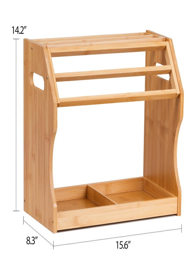 Thalomely 2-Tier K Cup Holder & Condiment Organizer, Bamboo Coffee Pod Organizer & Coffee Bar Accessory for Home or Office,Space-Saving Storage Rack with Handles - Image 5