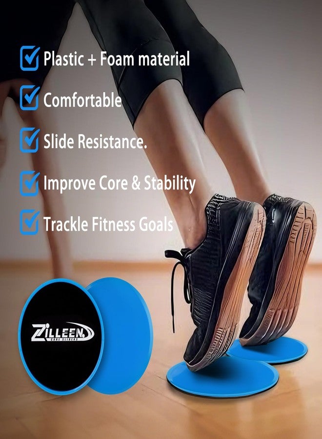 ZILLEEN Exercise Sliders for Working Out Blue Fitness Discs for Pilates Women Men, 2 Pack - Image 5