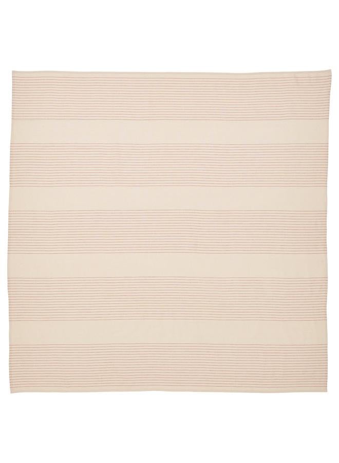 erorex Tablecloth, Stripe Pattern Red/Natural, 150X150 Cm - Image 2