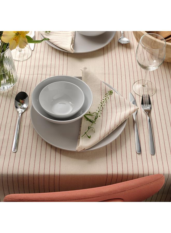 erorex Tablecloth, Stripe Pattern Red/Natural, 150X150 Cm - Image 5