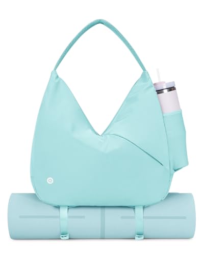Ceneda Large Gym Bag for Women Sports Duffel Bag with Hidden Yoga Mat Holder & Shoe Compartment Workout Dance Tote Bag with Wet Pocket Overnight Weekender Bag for Travel Yoga (Mint Green) - Image 1