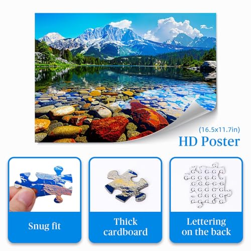 Artipuz 1000 Piece Puzzle for Adults Mountain Lake Landscape Jigsaw Puzzle 276 x 197in 1000 Pieces Jigsaw Puzzles for Adults Gift for Friends Family Wall Art Home Decorr - Image 5