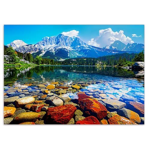Artipuz 1000 Piece Puzzle for Adults Mountain Lake Landscape Jigsaw Puzzle 276 x 197in 1000 Pieces Jigsaw Puzzles for Adults Gift for Friends Family Wall Art Home Decorr - Image 1