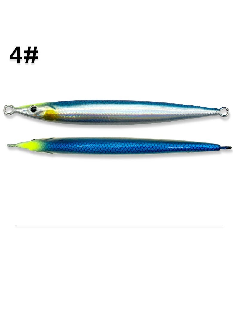 Bukela Japanese fast sinking iron plate luminous lead fish lure bait sea fishing boat fishing golden tuna red and yellow hard metal bait 