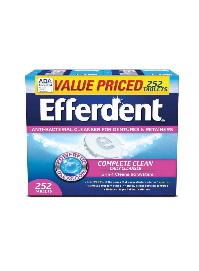 Efferdent Efferdent Denture Cleanser Tablets, Complete Clean, Tablets, Multicolor, 252 Count - Image 1