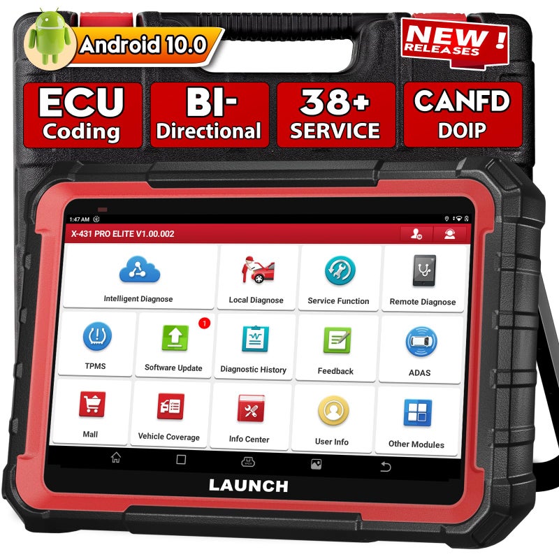 LAUNCH X431 Pro Elite OBD2 Scanner 2025 Bidirectional Scan Tool with CANFD DOIP Allinone Automotive Diagnostic Tool with Full System38 ResetsActive TestECU CodingFCA Autoauth