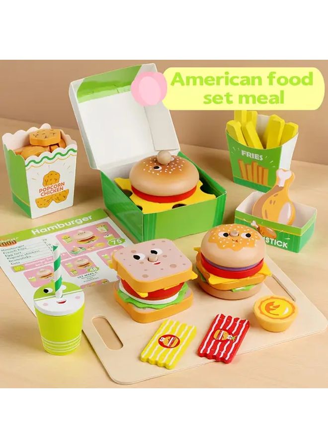 Small Sandwiches Pretend Play Food Set Realistic Wooden Toys For Kids - Image 1