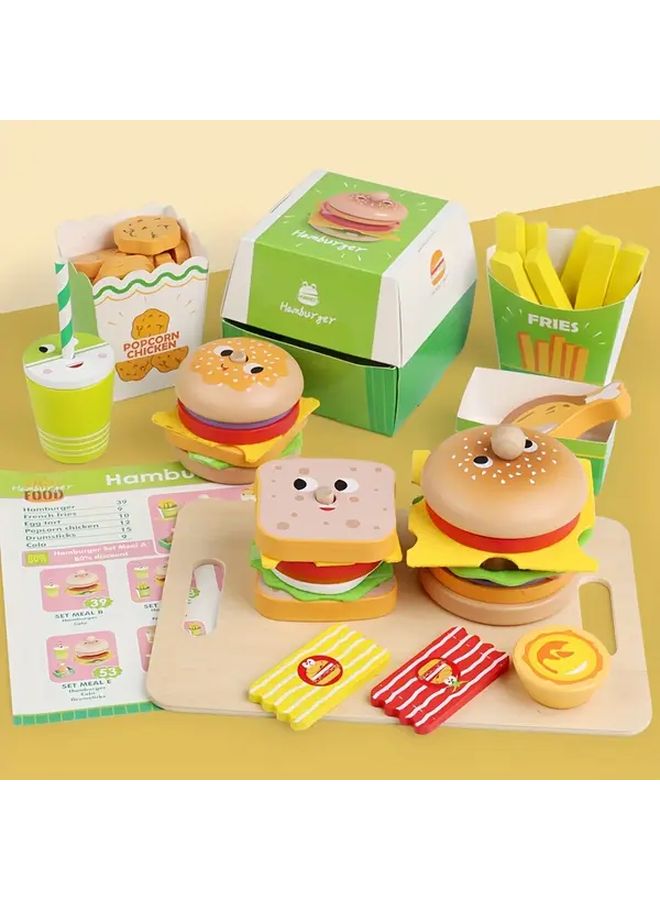 Small Sandwiches Pretend Play Food Set Realistic Wooden Toys For Kids - Image 4