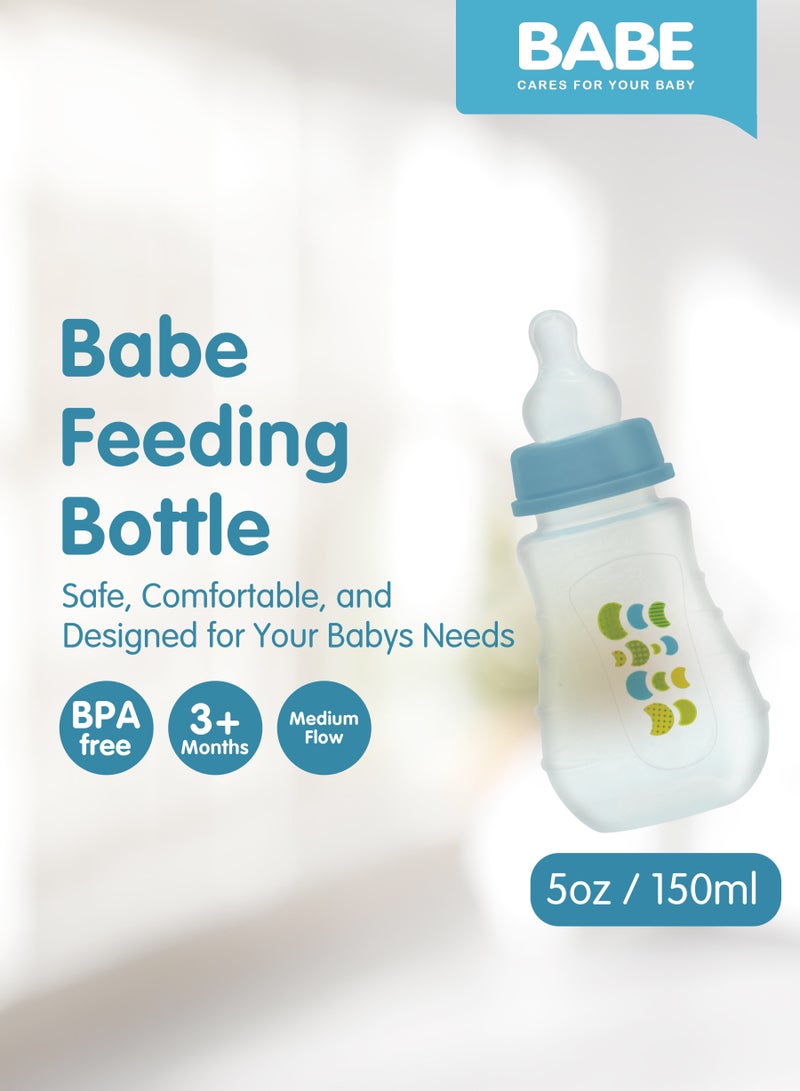 Babe Baby Feeding Bottle - 150ml / 5oz | Safe & Comfortable for Babies Mix colour - Image 3