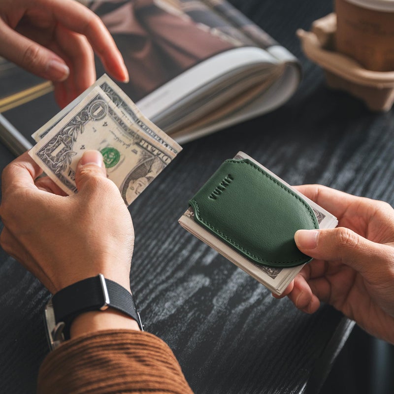 VULKIT Luxury Money Clip Genuine Leather Magnetic Closure Streamline Design Money Clip Wallet, Holds Up to 20 Bills - Image 5