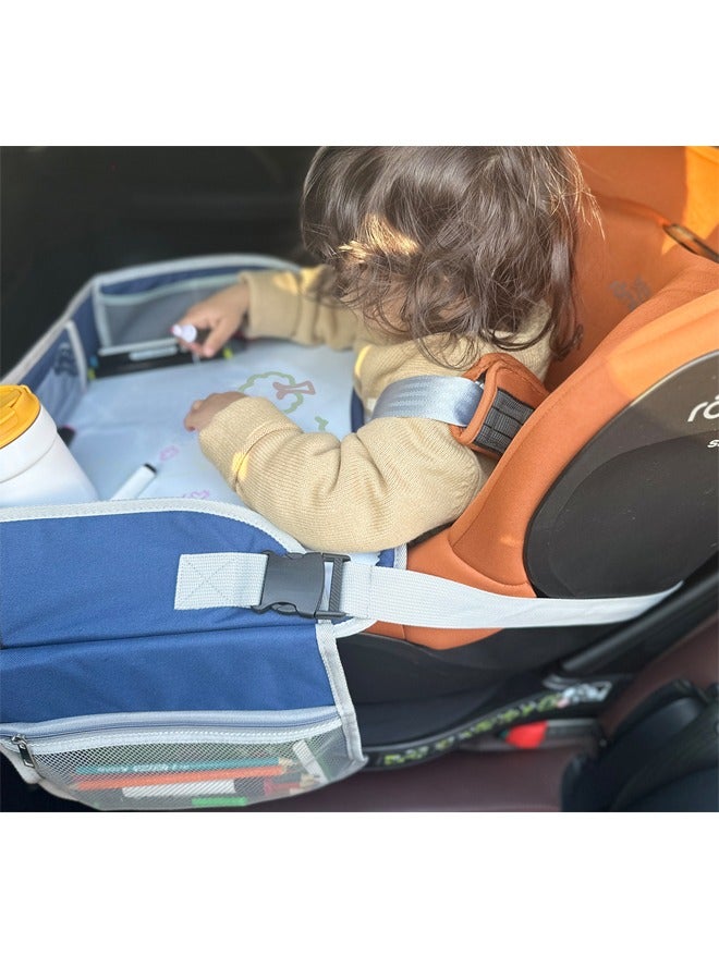 insular Children's Portable Car Painting Board,Car Erasable Painting Tray Surface Seat with Mesh Pockets - Image 5