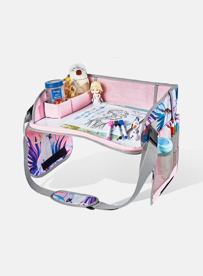 insular Children's Portable Car Painting Board,Car Erasable Painting Tray Surface Seat with Mesh Pockets - Image 1