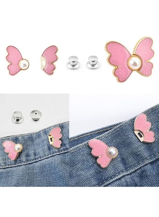 Unewshi Waistband Tightener,10 Pcs Cute Butterfly Button Pins – Detachable & Adjustable Waist Tighteners for Loose Jeans, No Nails, No Fuss, No Sewing Required, Pants Clips for Waist (5 Colors) - Image 3