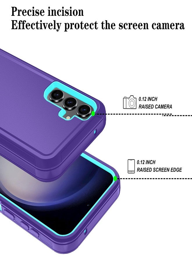ONOLA Phone Case for Samsung Galaxy S24 Case with HD Screen Protector, Heavy Duty Shockproof & Dropproof 3-Layer Cover Phone Case for Galaxy S24 6.2'',PurpleSkyBlue - Image 3