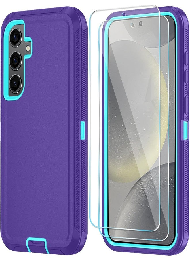 ONOLA Phone Case for Samsung Galaxy S24 Case with HD Screen Protector, Heavy Duty Shockproof & Dropproof 3-Layer Cover Phone Case for Galaxy S24 6.2'',PurpleSkyBlue - Image 1
