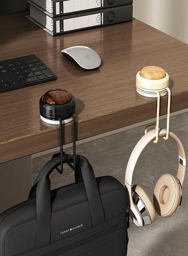 Stuzos Desk Purse Hook and Hanger, Portable Handbag Holder for Tables and Counters, Black and Cream, Modern Design (White*1Pcs+Brown*1Pcs, M) - Image 1