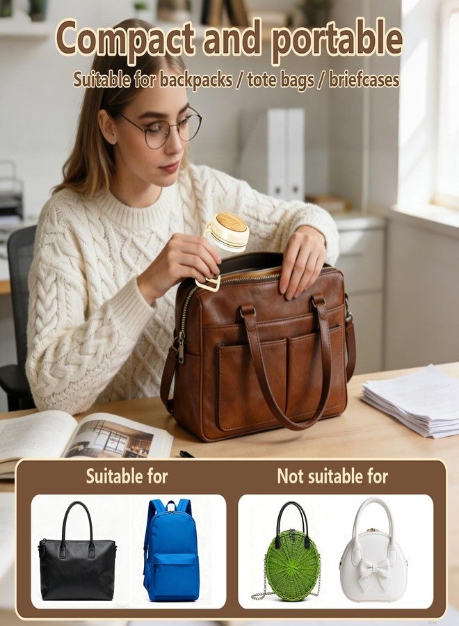 Stuzos Desk Purse Hook and Hanger, Portable Handbag Holder for Tables and Counters, Black and Cream, Modern Design (White*1Pcs+Brown*1Pcs, M) - Image 4