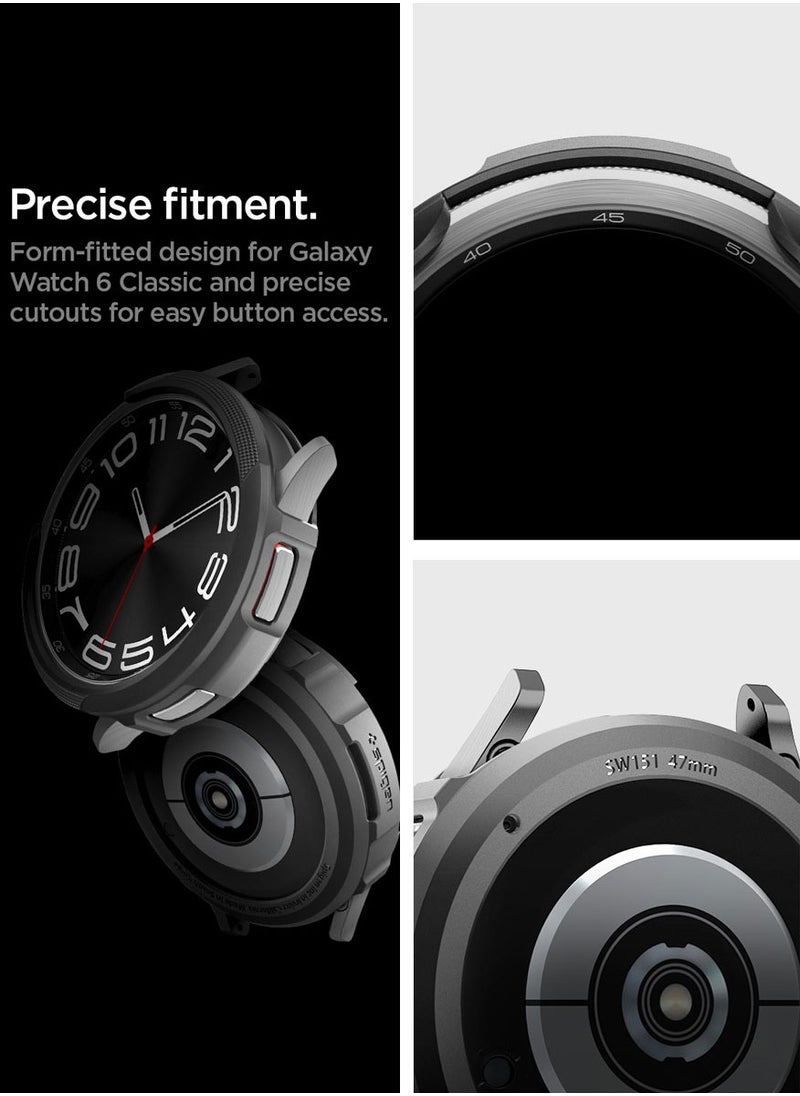 Spigen - Liquid Air for Samsung Galaxy Watch 6 Classic 47mm Case Cover Flexible Lightweight TPU (2023) - Matte Black - Image 1