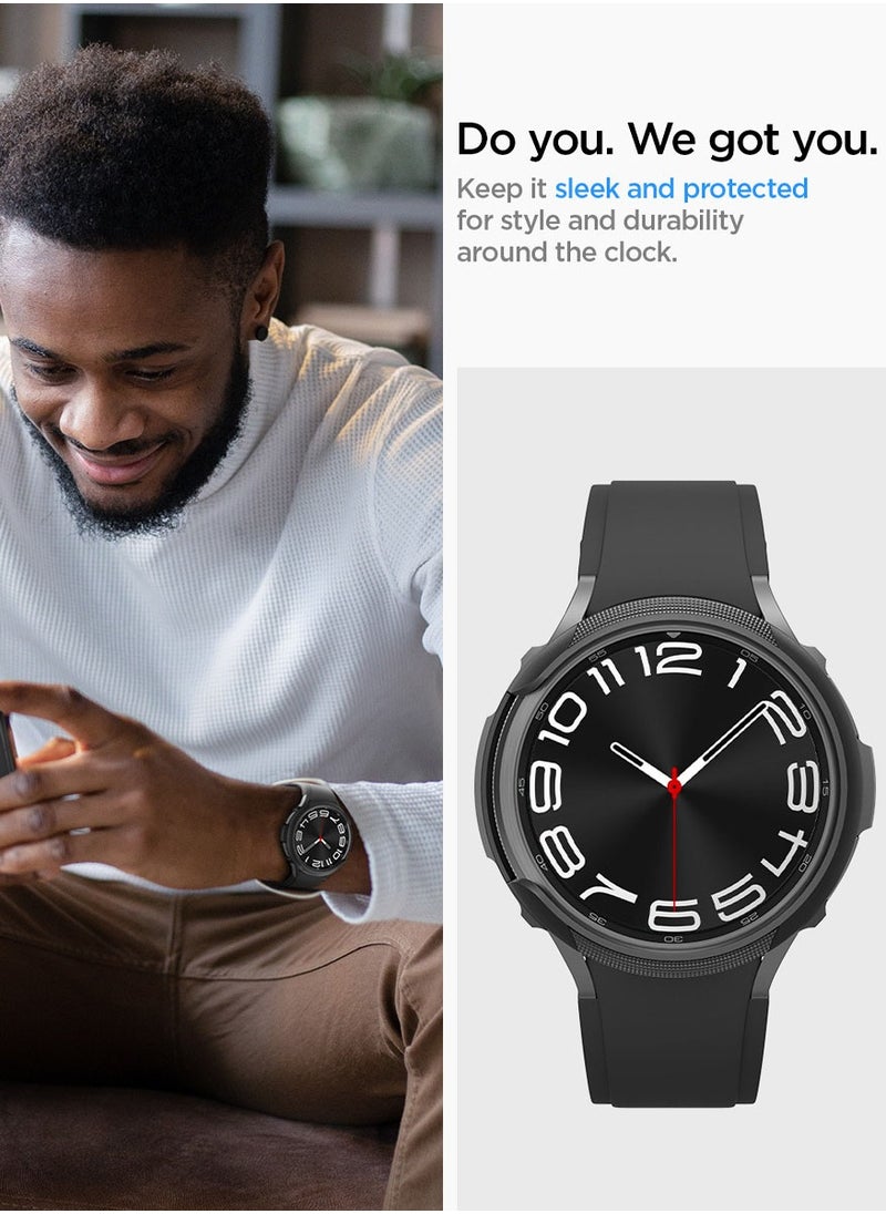 Spigen - Liquid Air for Samsung Galaxy Watch 6 Classic 47mm Case Cover Flexible Lightweight TPU (2023) - Matte Black - Image 1