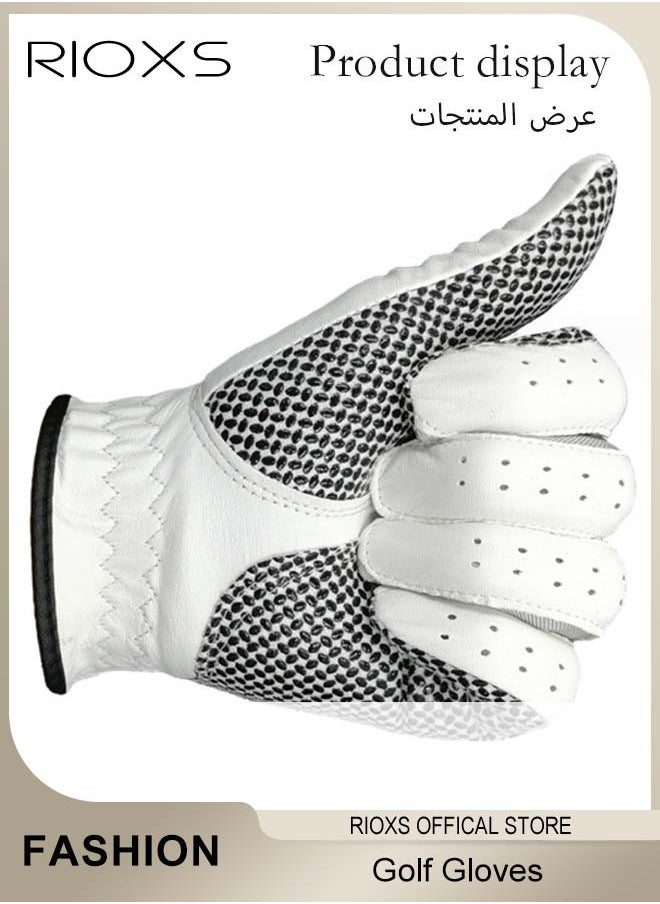 RIOXS Premium Leather Golf Gloves, Durable Comfortable Golf Gloves for Mens, Non-slip Breathable Soft Golf Gloves For Left Hand  - Image 5