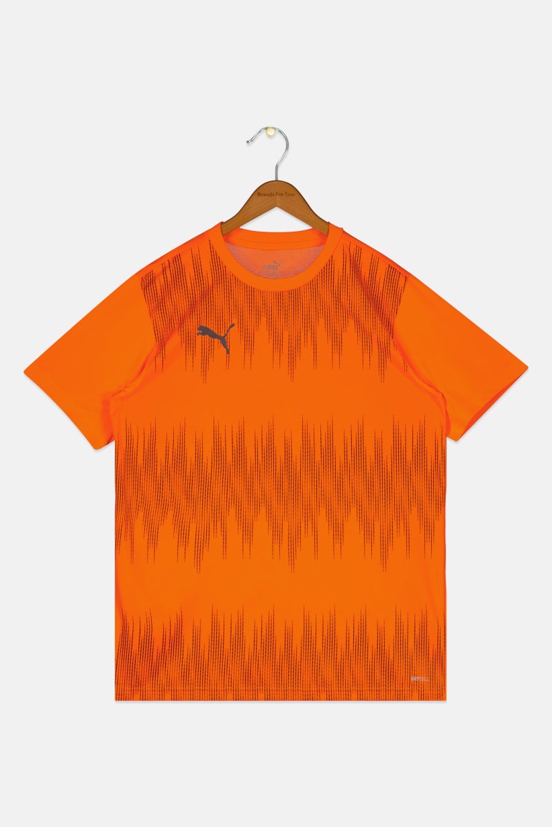 PUMA Kids Boy Brand Logo Short Sleeve T-Shirt, Neon Orange - Image 3