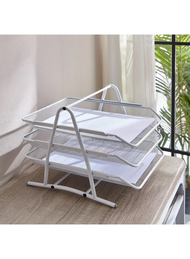 هوم بوكس رف ملفات شبكي ثلاثي الطبقات