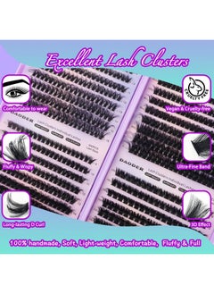 Lash Clusters Kit 640Pcs Lash Extension Kit Wispy 40D+60D+80D+100D Fluffy Cluster Lash Kit D Curl Volume Individual Lashes With Lash Revmover Lash Bond Seal 9-16Mm(40D+60D+80D+100D Kit 640Pcs) - pzsku/Z337DA61D77EEA1B9D92BZ/45/_/1734437959/ebec9ab8-7e7e-477c-b0e1-65ba2a15e355