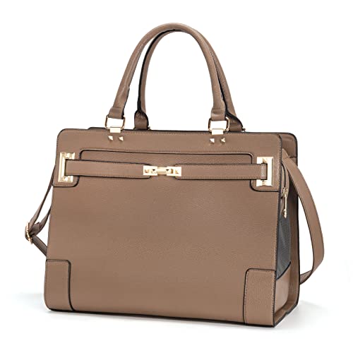 Minsong Fashion Pet Carrier Dog Cat Carrier Purse Soft-Sided Leather Handbag Pet Tote Bag for Small Dogs Puppy and Cats TSA Airline Approved (Khaki) - Image 1