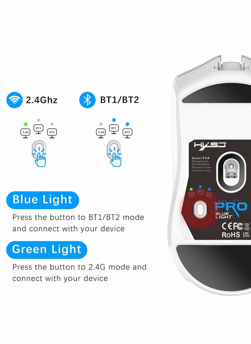 HXSJ T40 RGB Lighting Programmable Gaming Wireless Mouse  - Image 5