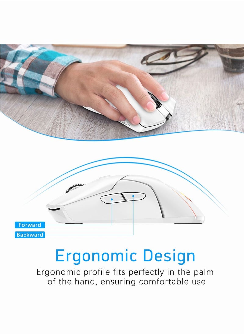 HXSJ T40 RGB Lighting Programmable Gaming Wireless Mouse  - Image 3