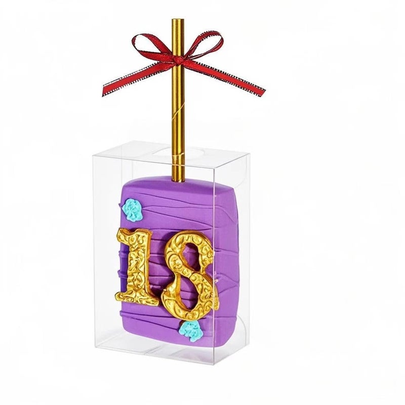 RomanticBaking 50 Pack 3.5"x 2.4"x 1.38"Clear Rice Krispie Treat Boxes with Hole Cakesickle Boxes Small Macaron,Candy,Treat Boxes Party Favors Box - Image 1