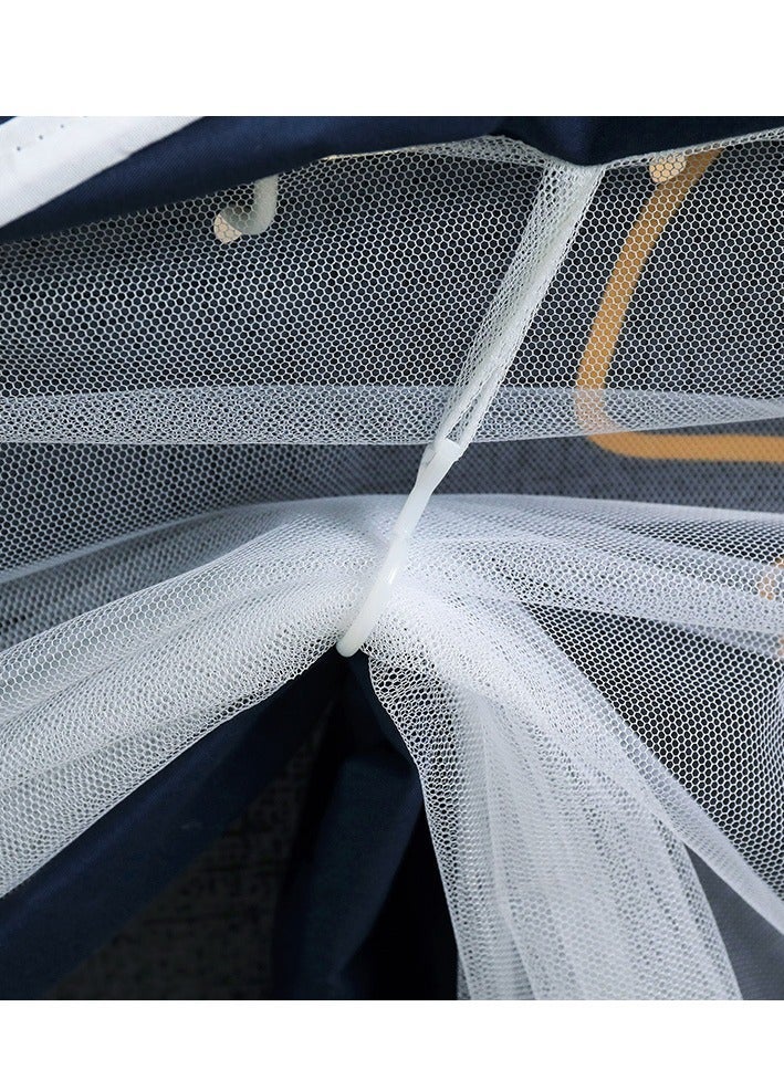 Bluejw Bed Canopy Tents Curtain Blackout Single Bed Tent Student Shading Cloth Canopy Dormitory Mosquito Net Sleep Privacy Protection with Frame for Children Bedroom With Grey and White Pattern - Image 4