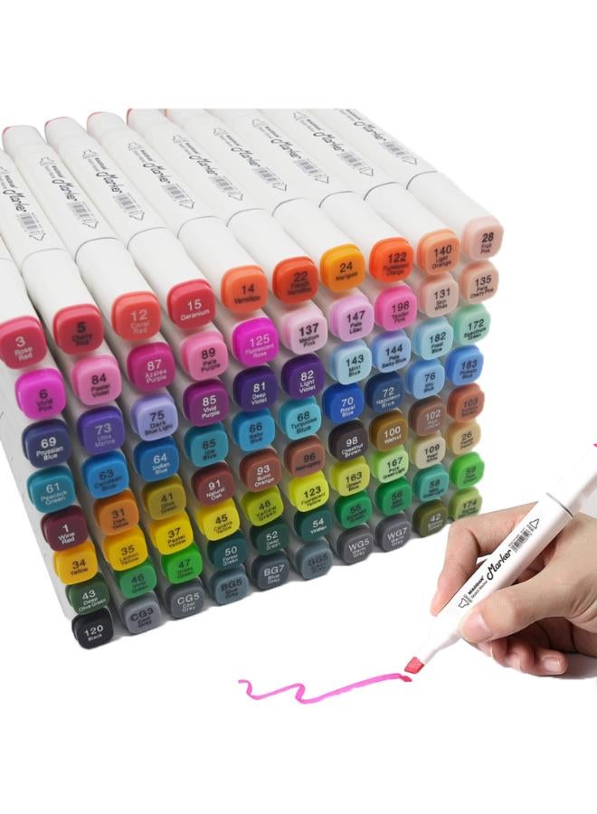 80 Colors Alcohol Markers Dual Tips Permanent Art Markers Pen for Kids & Adult, Alcohol-Based Highlighter Pen Sketch Markers for Painting, Coloring, Sketching and Drawing