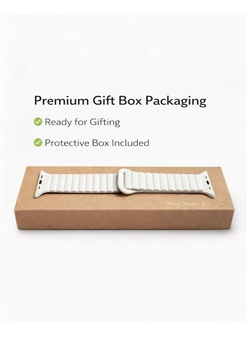 سوار سيليكون مغناطيسي بلونين متوافق مع Apple Watch بمقاسات 38/40/41/42 مم للموديلات ذات الحجم الصغير، حزام سيليكون ناعم بإغلاق مغناطيسي آمن، مناسب لـ Series 1–10 و SE - Image 5