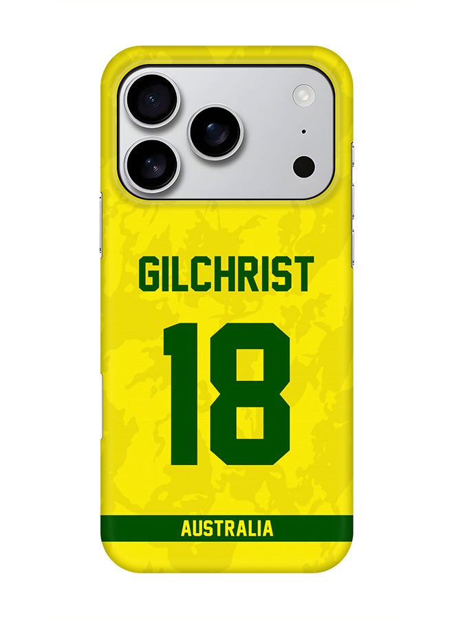 Stylizedd For iPhone 17 Pro,Case, [Compatible with MagSafe] Magnetic cover Slim fit Protection Matte, - Australia Adam Gilchrist, Jersey No 18