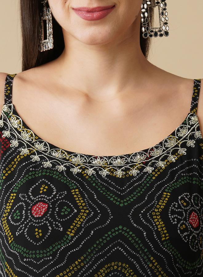 globus Strappy Shoulder Bandhani Print Maxi Dress - Image 4
