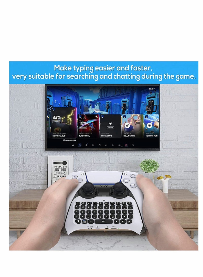 Wireless Keyboard for PS5 Controller, Bluetooth 3.0 Mini Chatpad Message Game Keyboard Keypad Built-in Speaker with 3.5mm Audio Jack for Messaging and Gaming Live Chat - Image 2