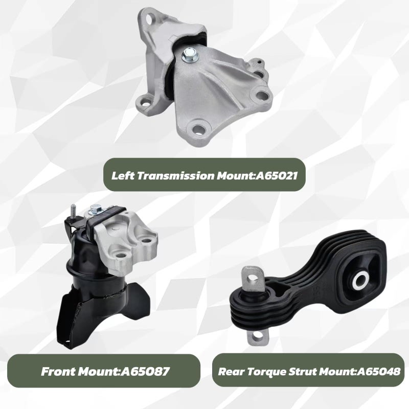 Generic Arokzn 3Pcs Engine Motor Mount & Trans Mount Compatible with 2012 2013 Honda Civic 1.8L Coupe/Sedan Replacement for # A65048 A65021 A65087  - Image 2