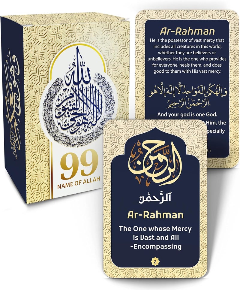 OLEEK 99 names of allah cards - ramadan gifts - islamics gift - islamic affirmation cards - Ramadan decorations for home 2026 - ramadn cards - islamics dua card's ramdan - ramadan's gifts for men - 99 - Image 1