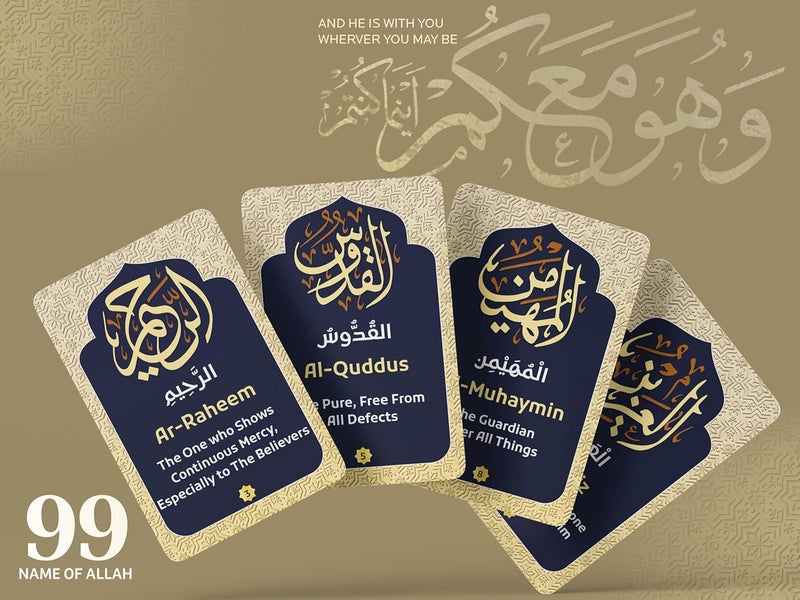 OLEEK 99 names of allah cards - ramadan gifts - islamics gift - islamic affirmation cards - Ramadan decorations for home 2026 - ramadn cards - islamics dua card's ramdan - ramadan's gifts for men - 99 - Image 2