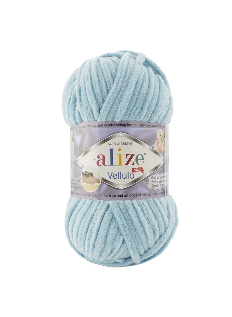 ALIZE Velluto Polyester Yarn 414 Blue Daisy 