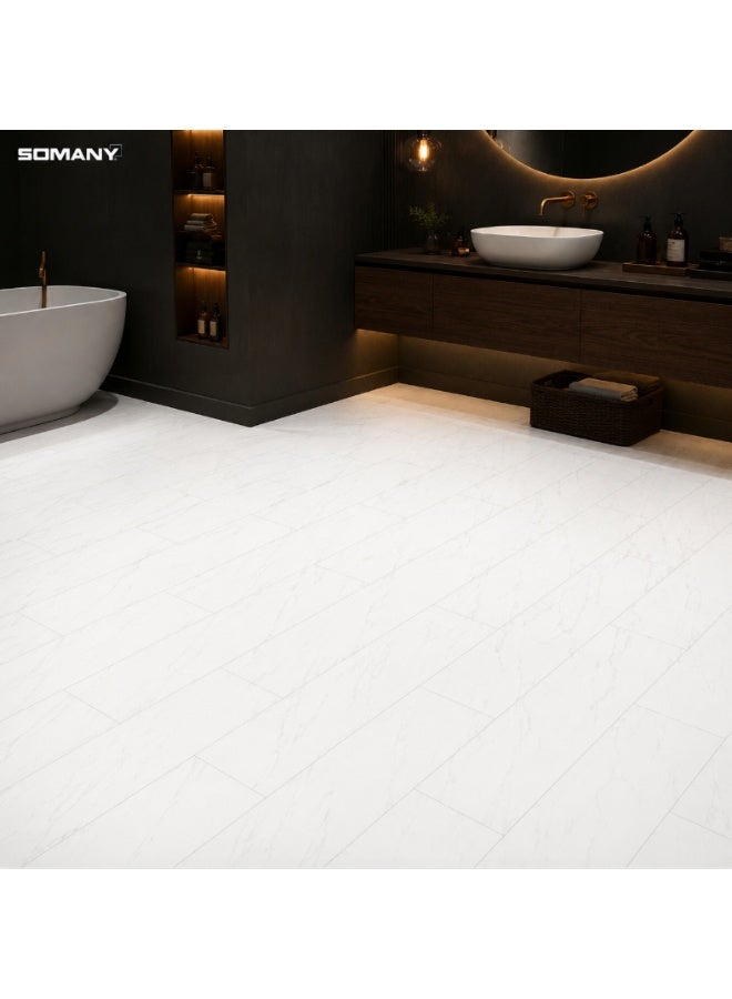 SOMANY Carara White 800x2600MM Quill Porcelain Tile – 15mm Thick Large Format Slab | Luxury White Marble Look Flooring | 2.08 SQM - Image 3
